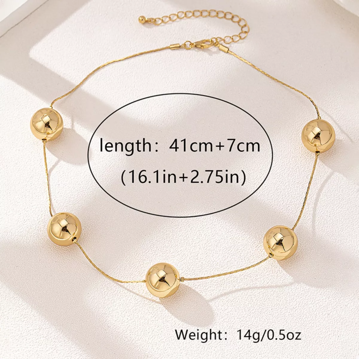 Golden Sphere Statement Necklace - Image 5
