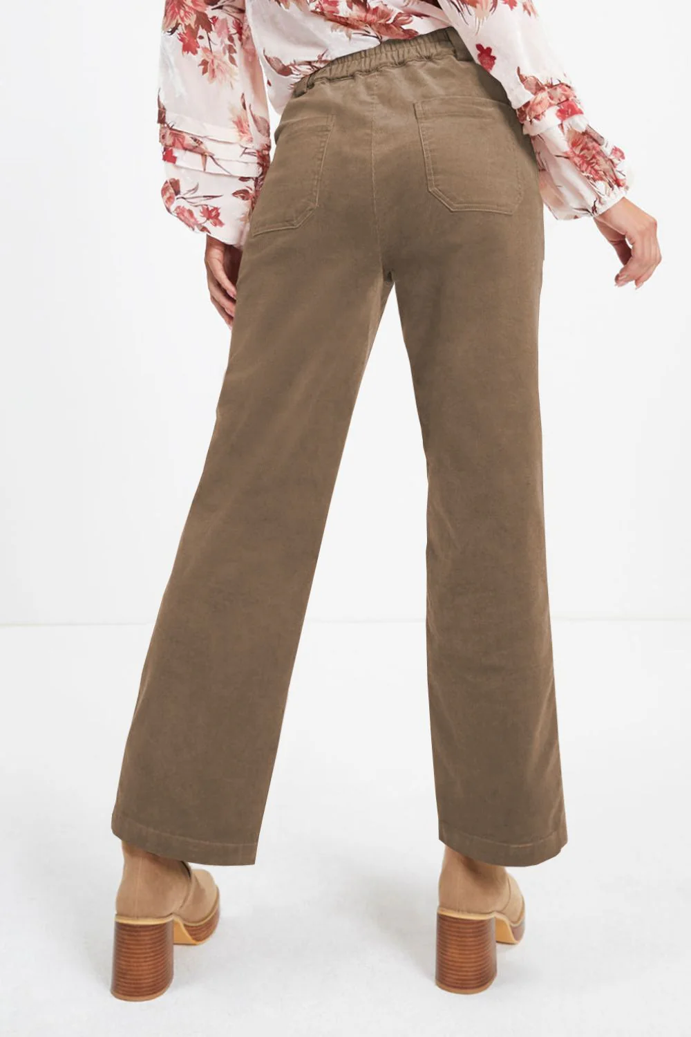Half Elastic Waist Straight Pants - Image 13