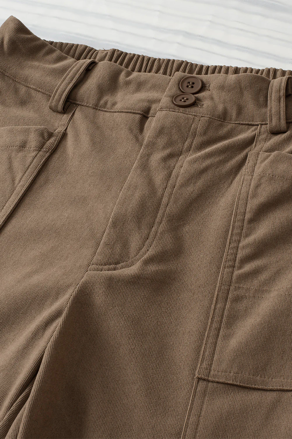 Half Elastic Waist Straight Pants - Image 20