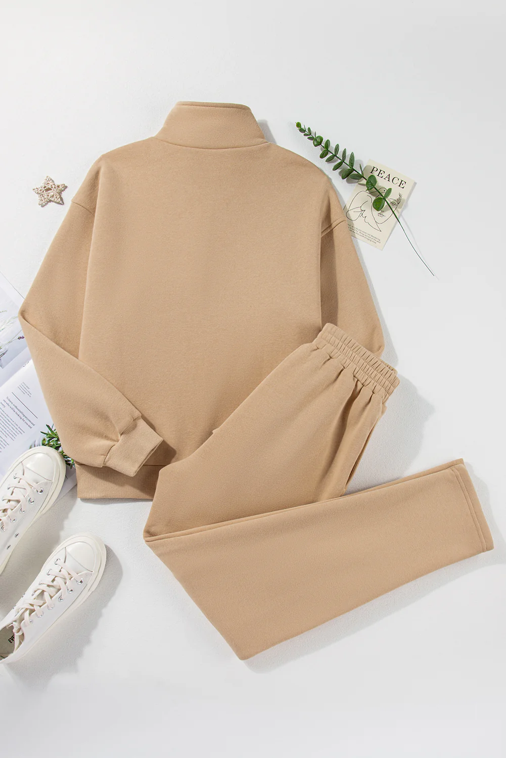 Half Snap Turtleneck Top and Pants Active Set - Image 8