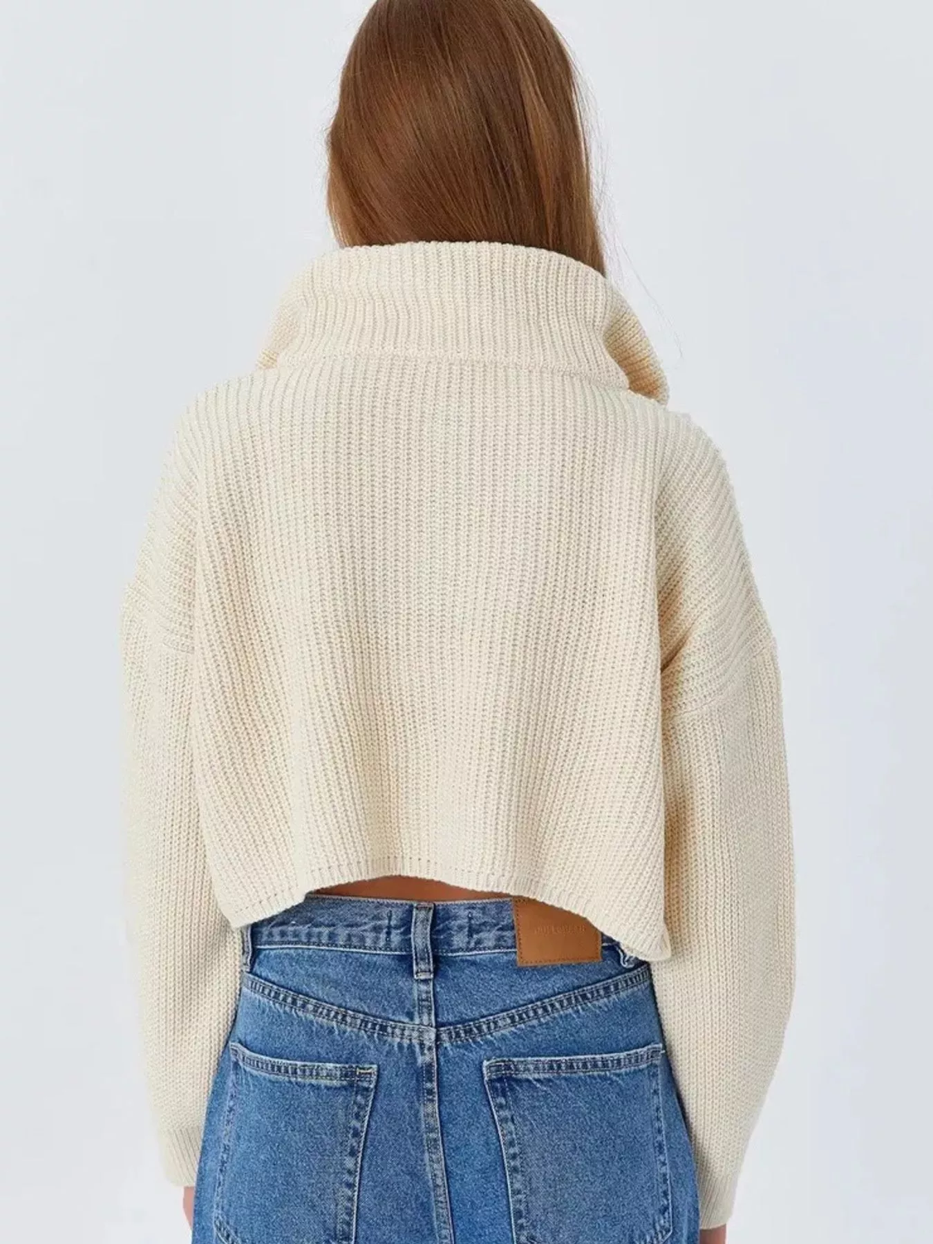 Half Zip Dropped Shoulder Sweater - Image 8