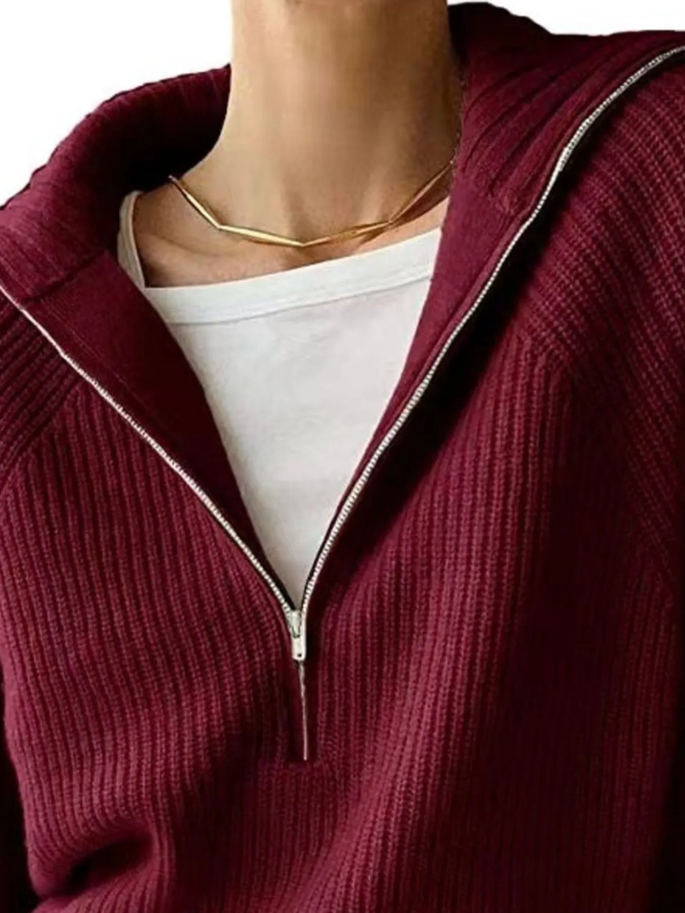 Half-Zip Long Sleeve Sweater - Image 11