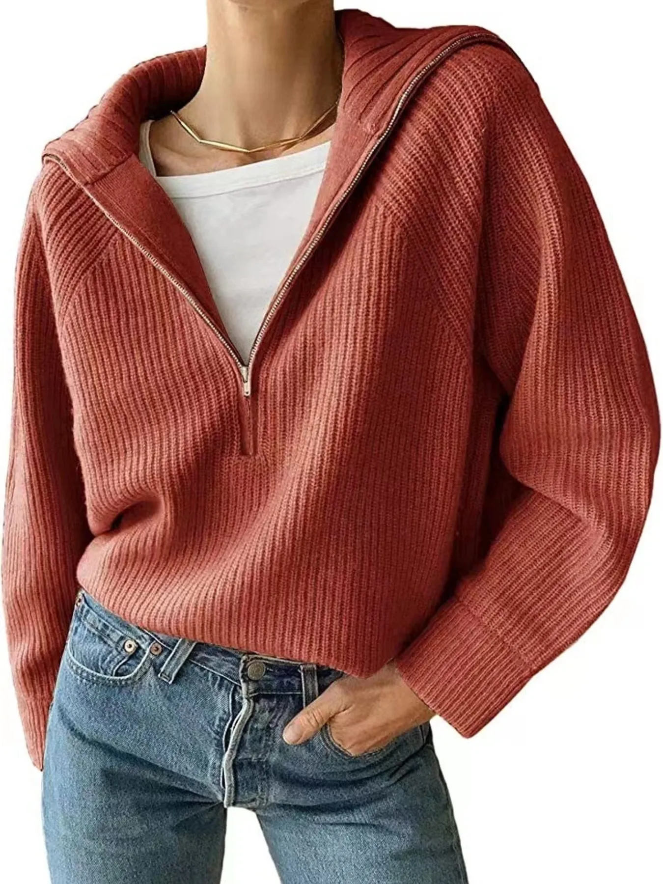 Half-Zip Long Sleeve Sweater - Image 13