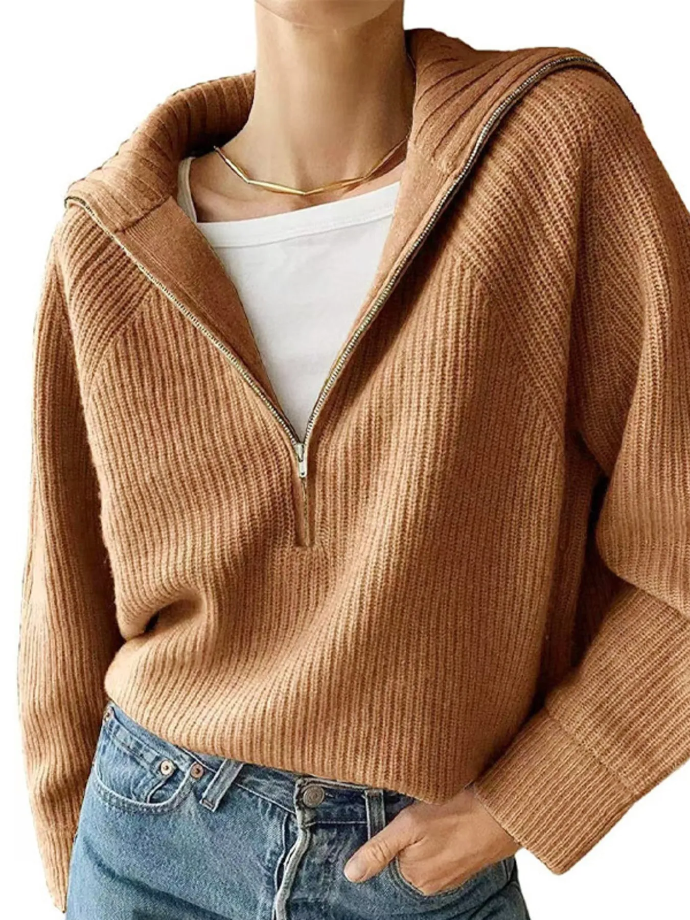 Half-Zip Long Sleeve Sweater - Image 16
