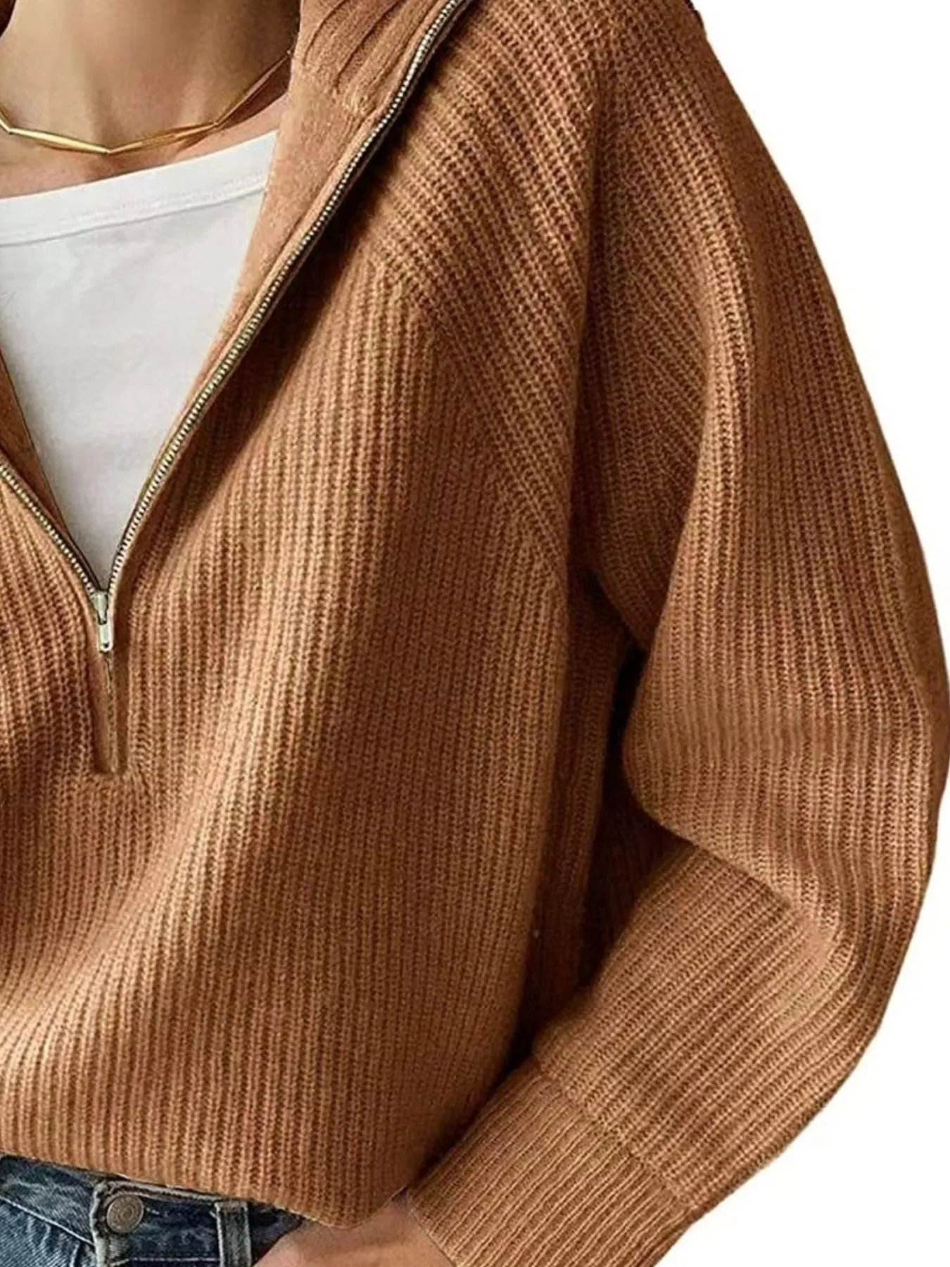 Half-Zip Long Sleeve Sweater - Image 17