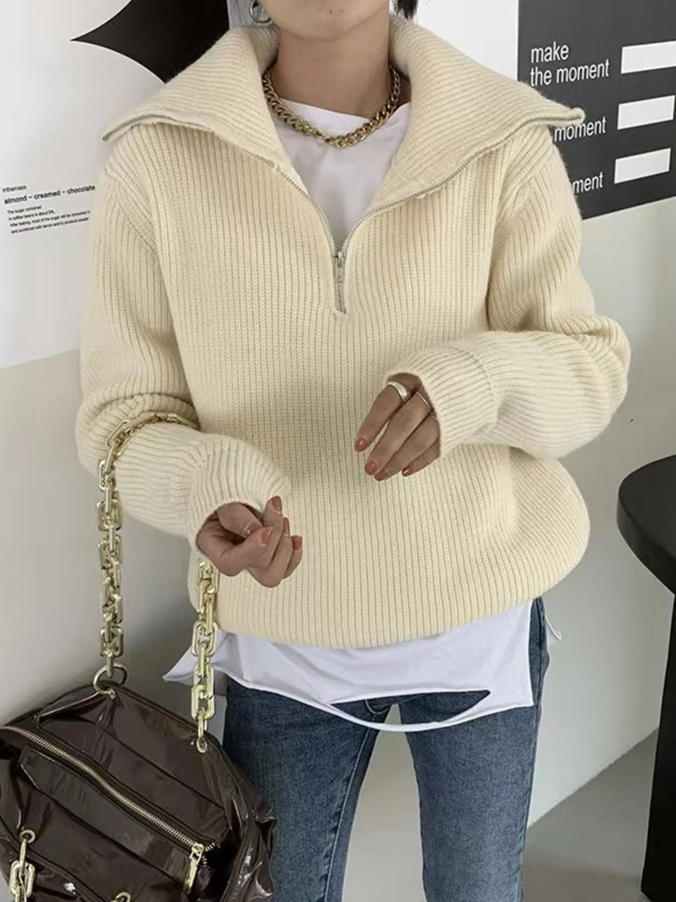 Half-Zip Long Sleeve Sweater - Image 20