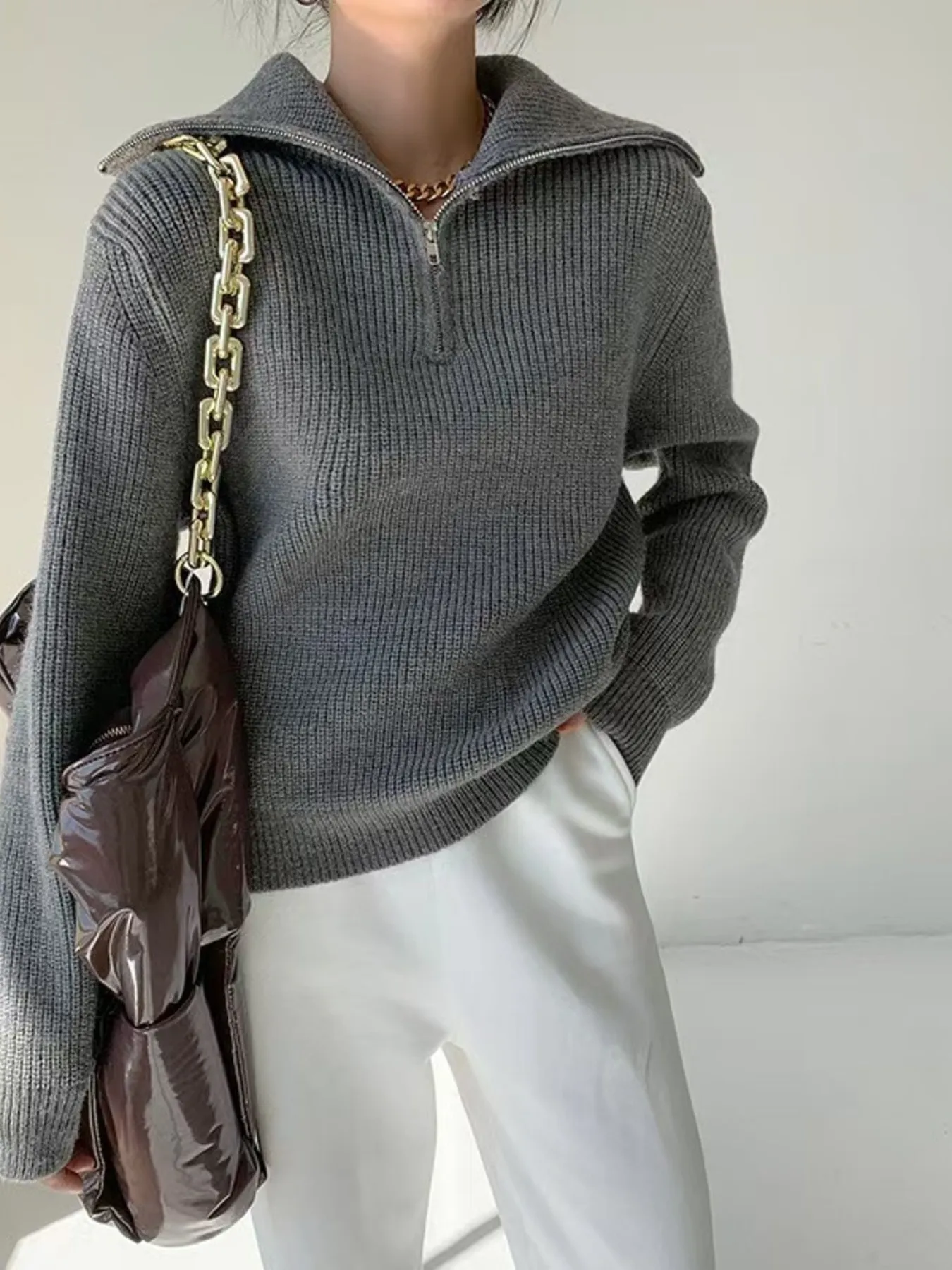 Half-Zip Long Sleeve Sweater - Image 6