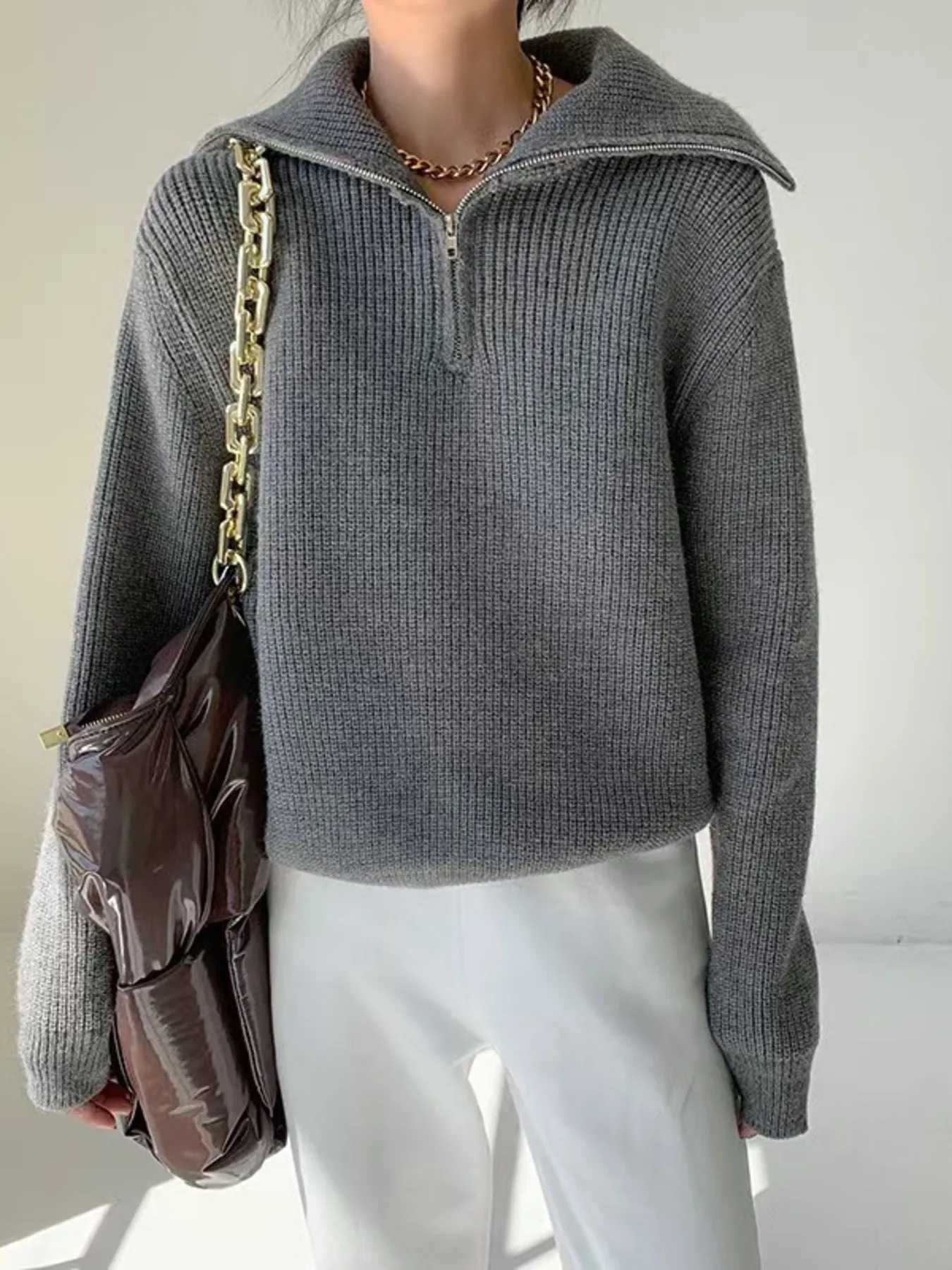 Half-Zip Long Sleeve Sweater - Image 7