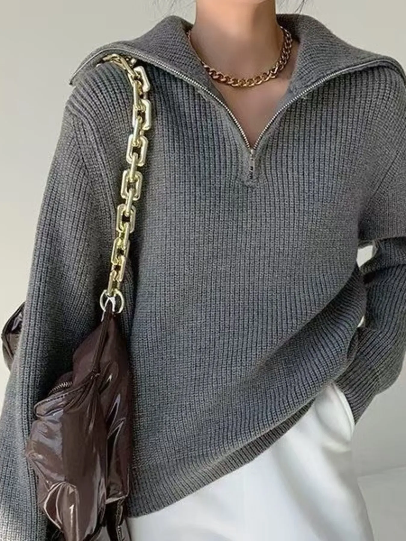 Half-Zip Long Sleeve Sweater - Image 8