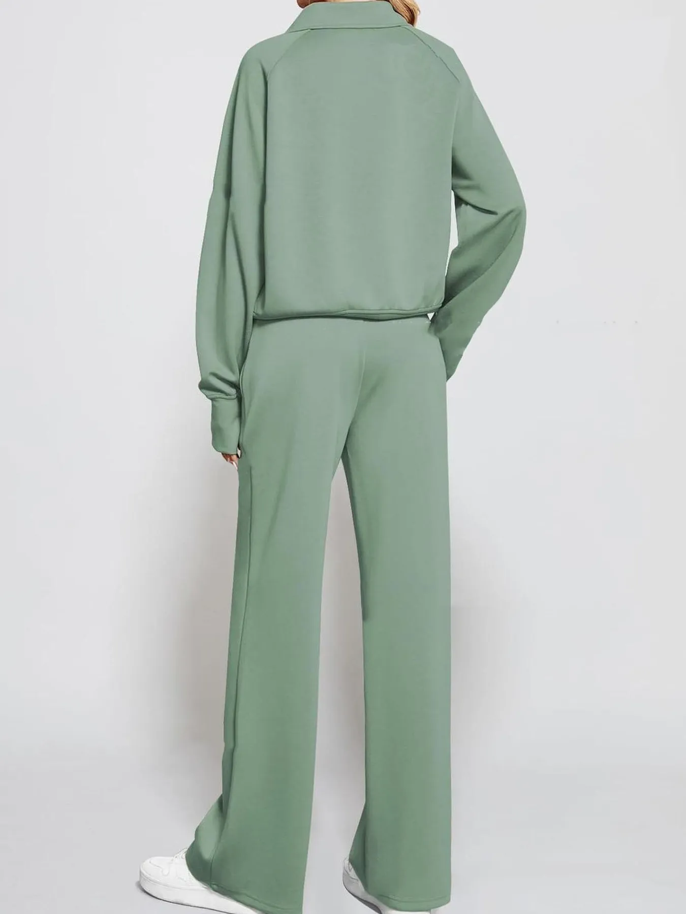 Half Zip Long Sleeve Top and Pants Set - Image 11