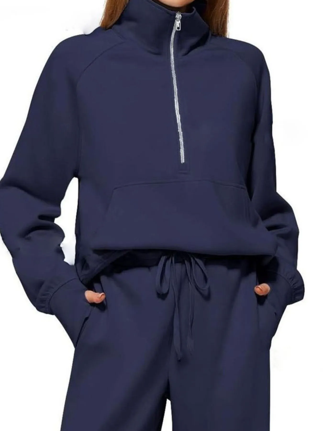 Half Zip Long Sleeve Top and Pants Set - Image 21