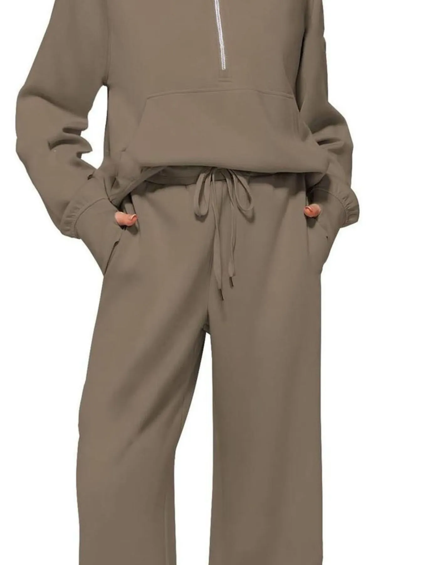 Half Zip Long Sleeve Top and Pants Set - Image 6