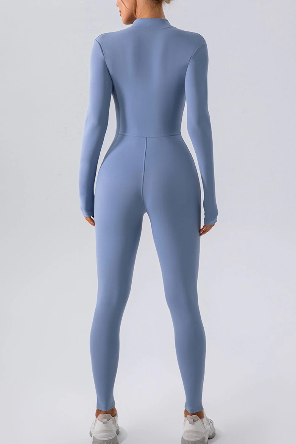 Half Zip Mock Neck Active Jumpsuit - Image 12