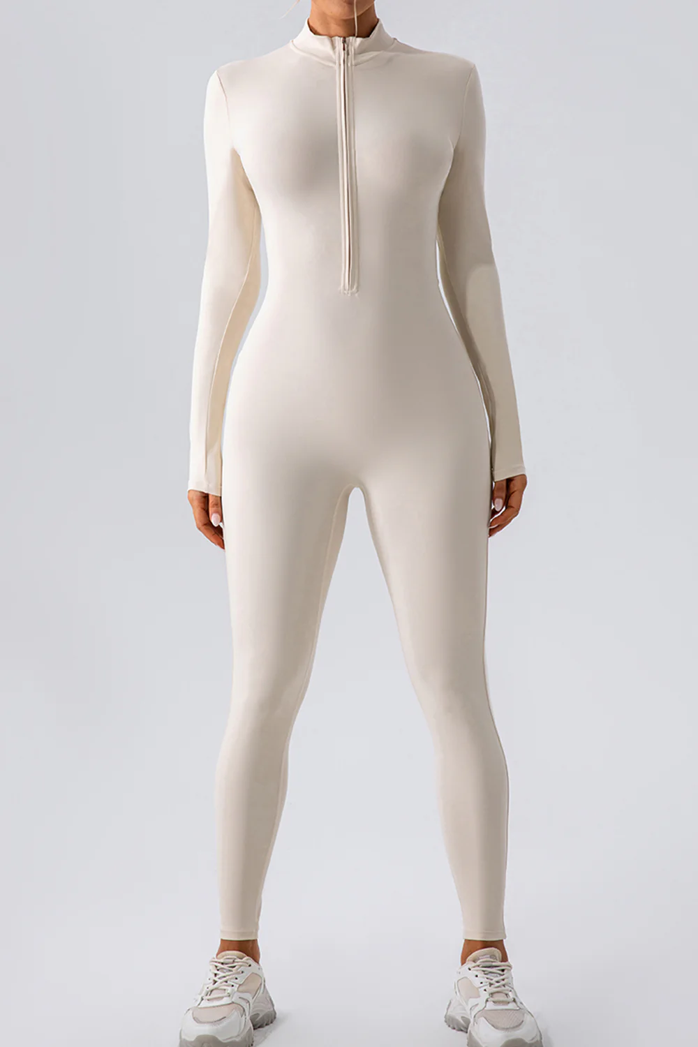 Half Zip Mock Neck Active Jumpsuit - Image 14