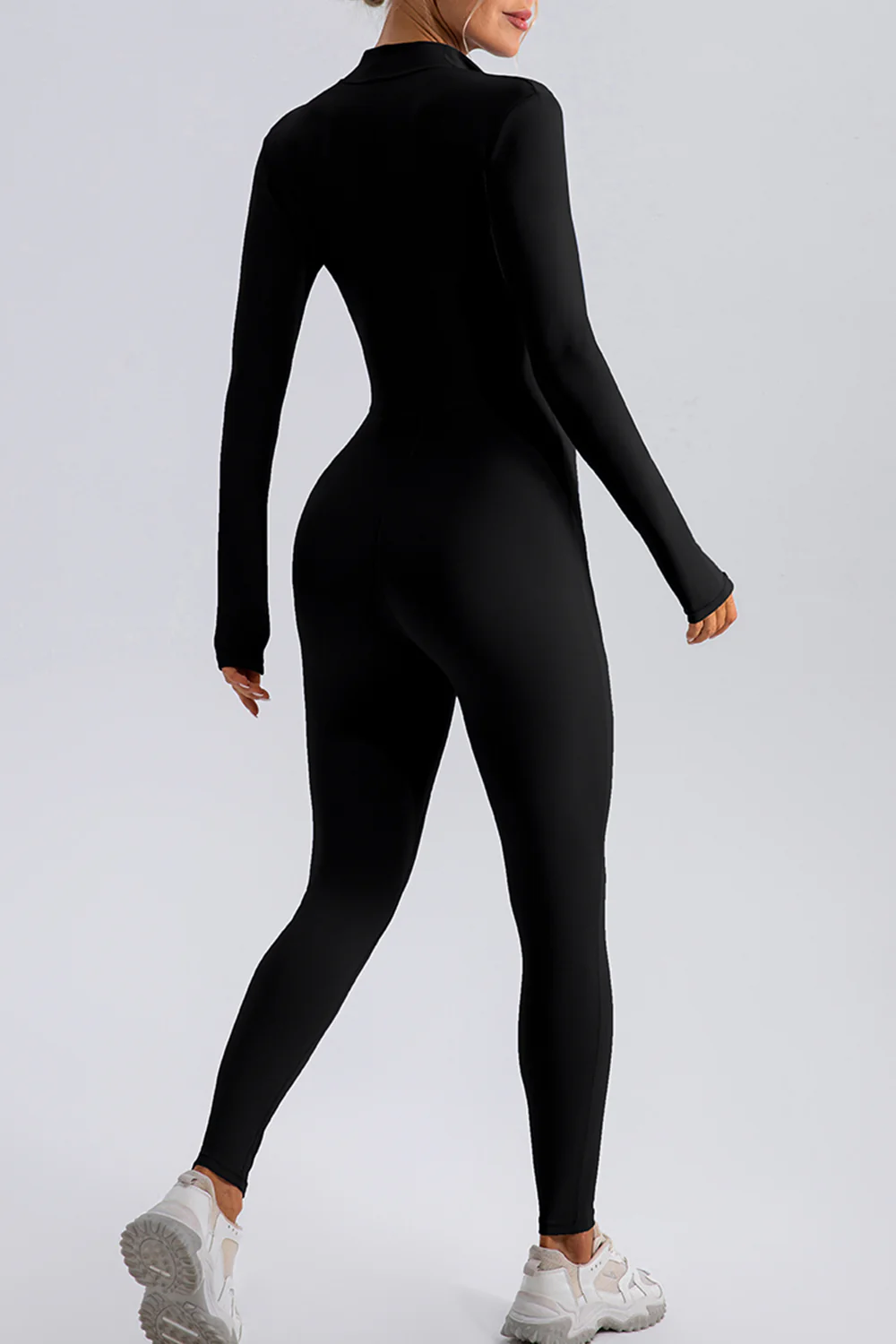 Half Zip Mock Neck Active Jumpsuit - Image 18
