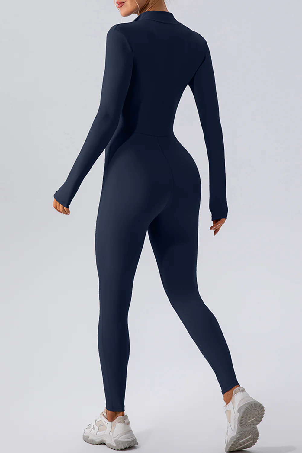 Half Zip Mock Neck Active Jumpsuit - Image 6