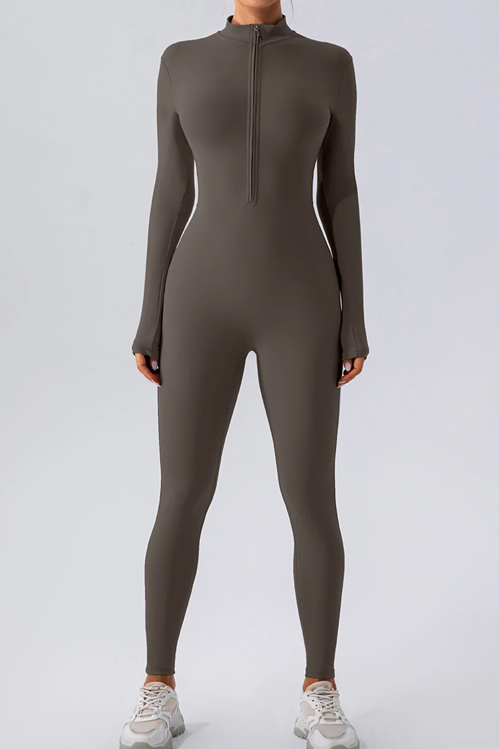 Half Zip Mock Neck Active Jumpsuit - Image 7