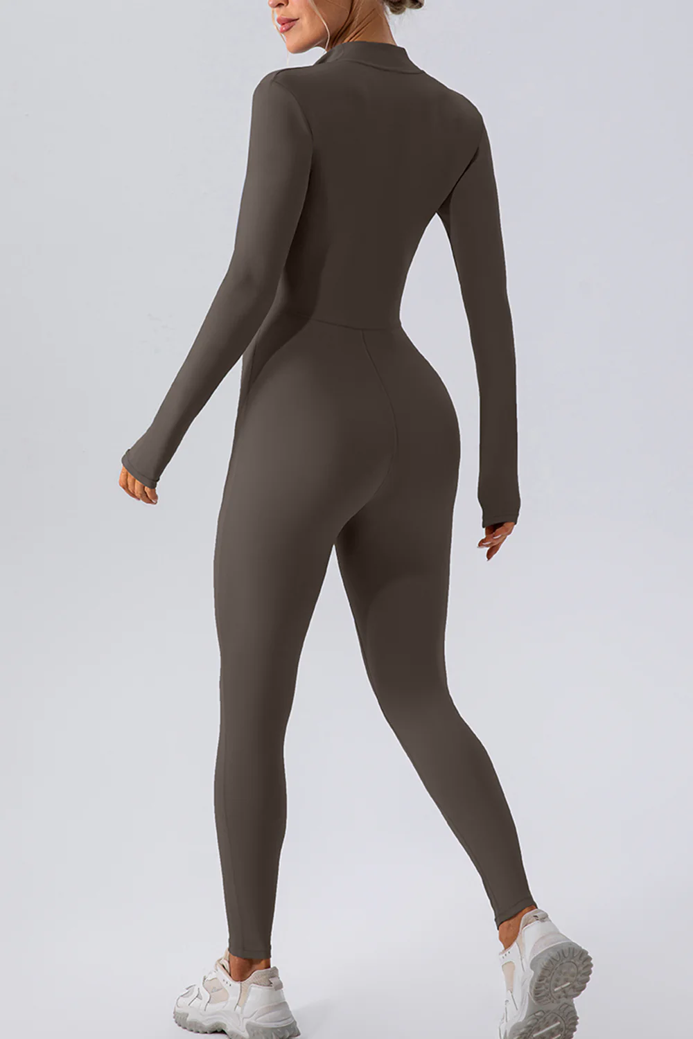 Half Zip Mock Neck Active Jumpsuit - Image 8