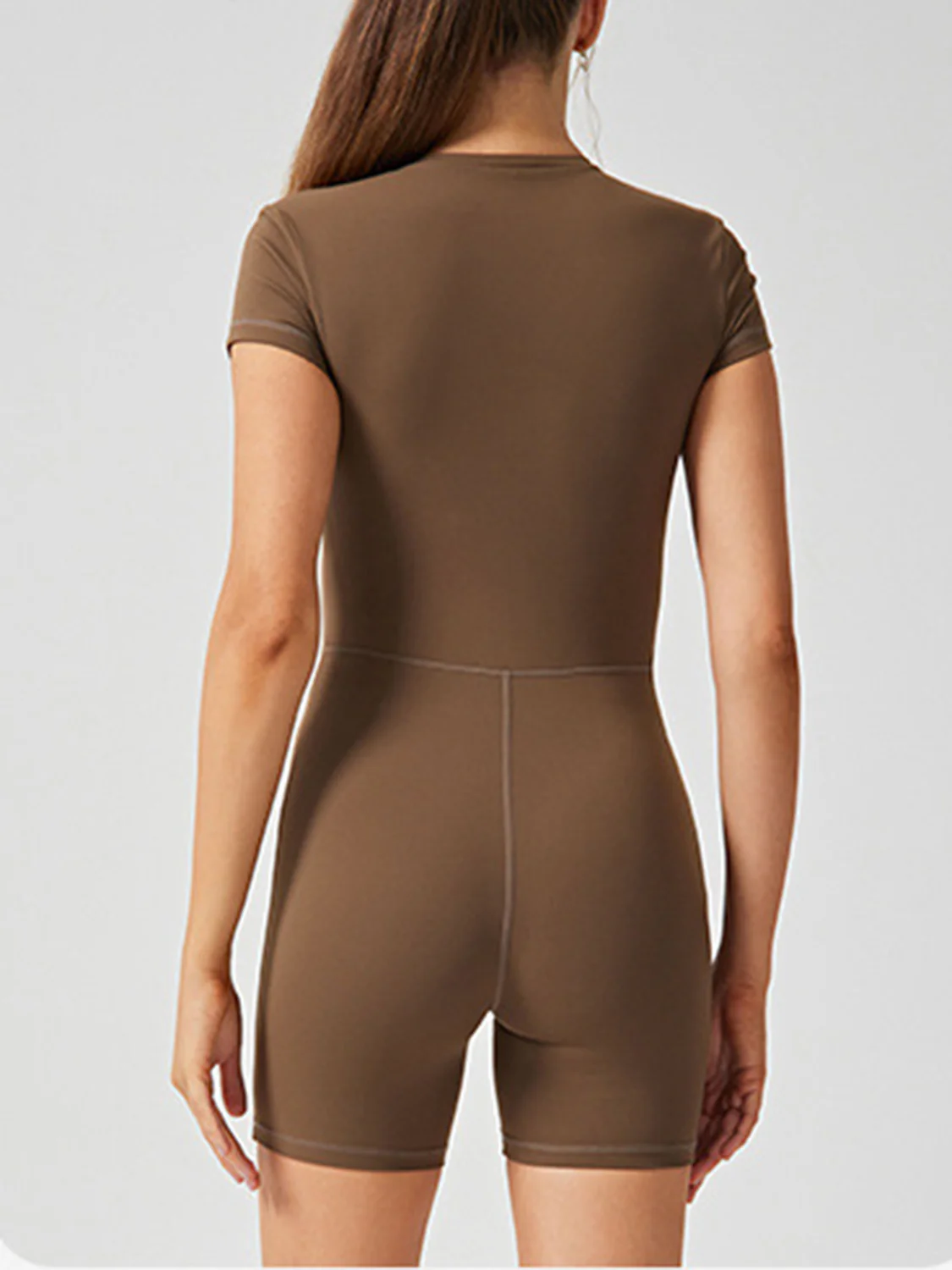 Half Zip Short Sleeve Active Romper - Image 2
