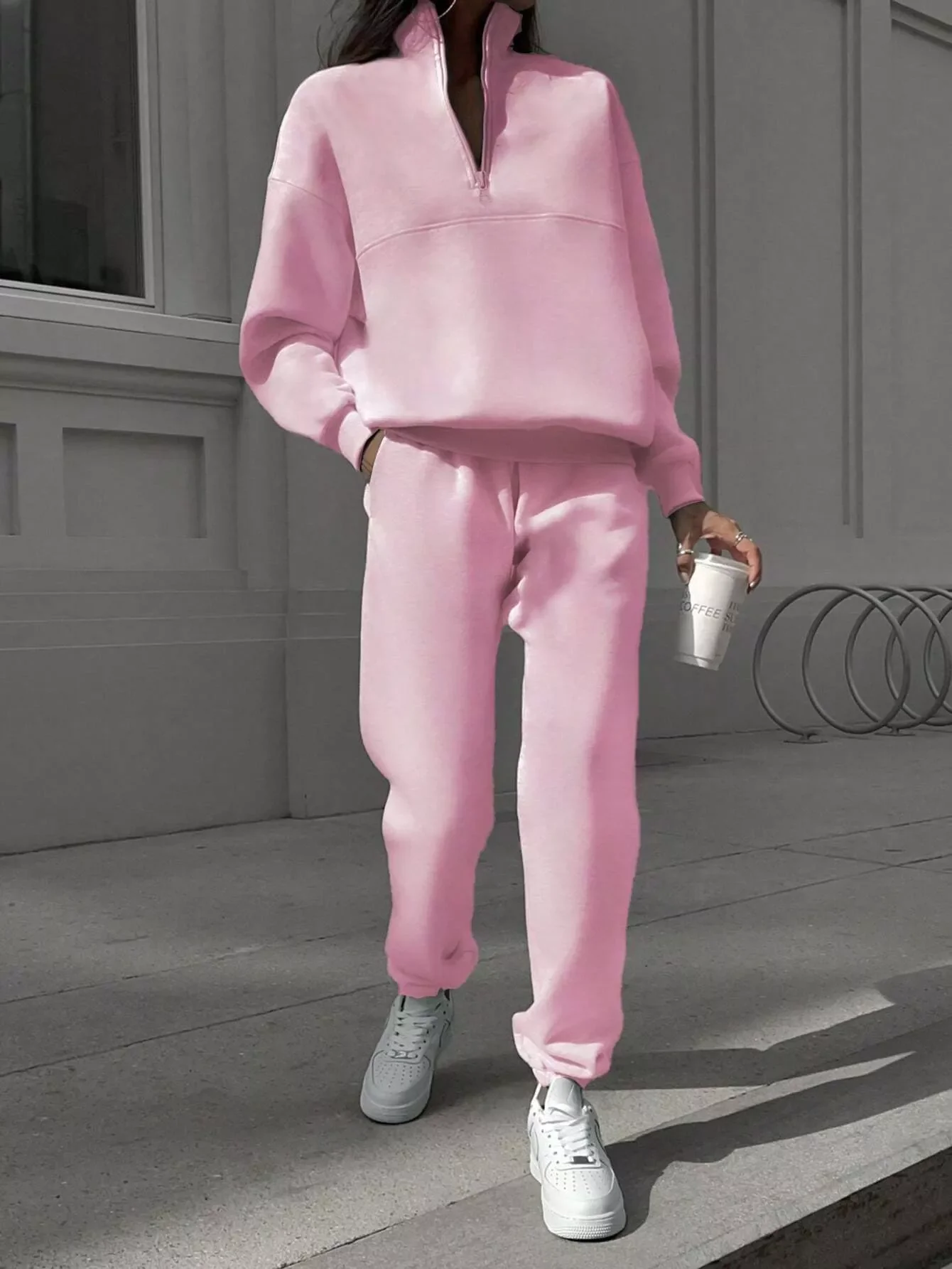 Half Zip Sweatshirt and Pants Set - Image 17