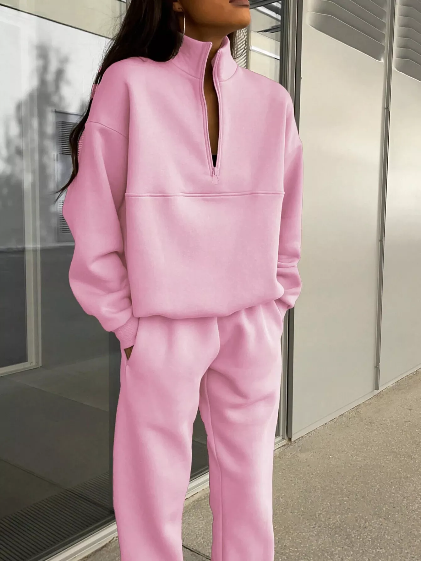 Half Zip Sweatshirt and Pants Set - Image 19