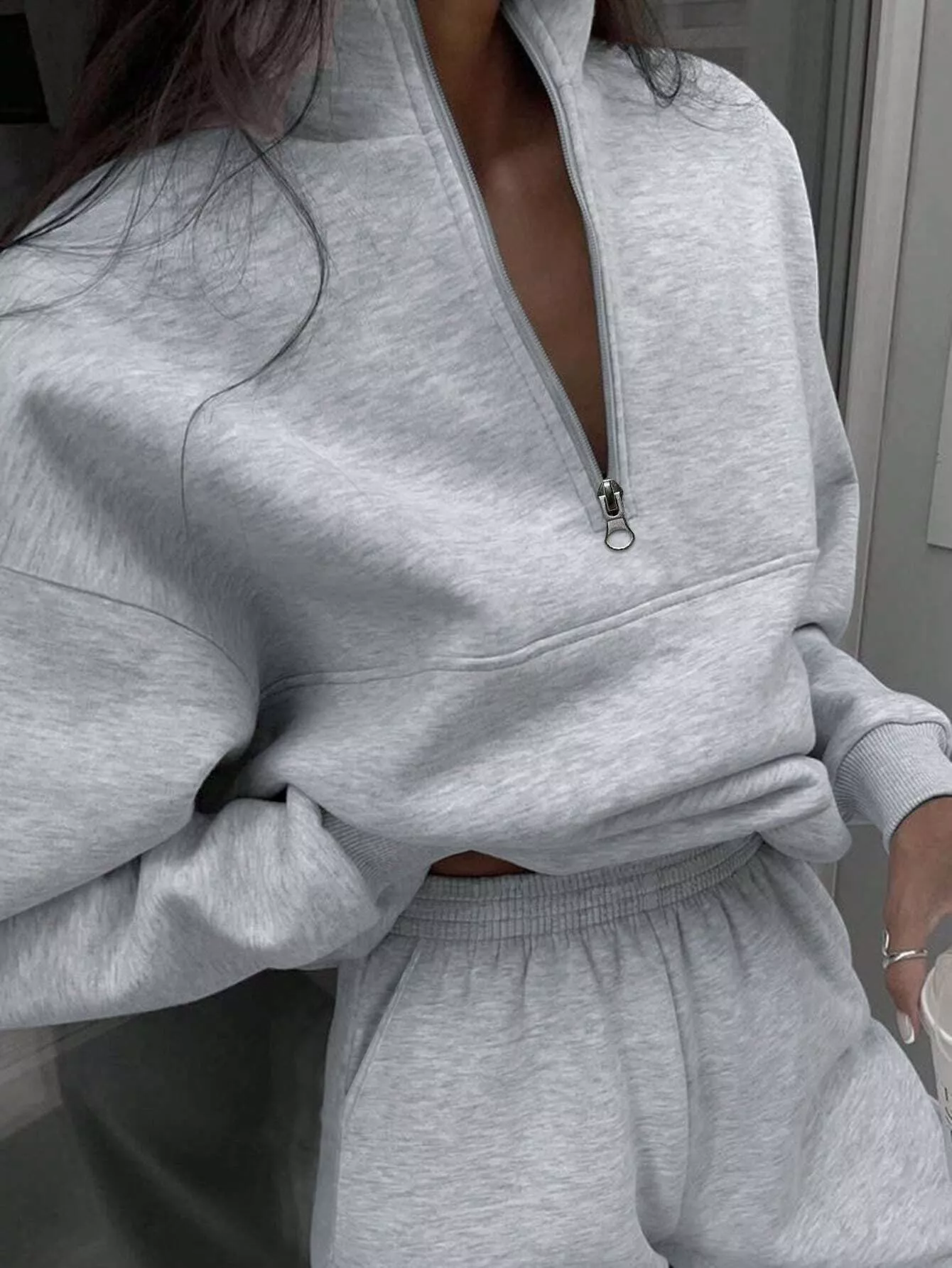 Half Zip Sweatshirt and Pants Set - Image 4