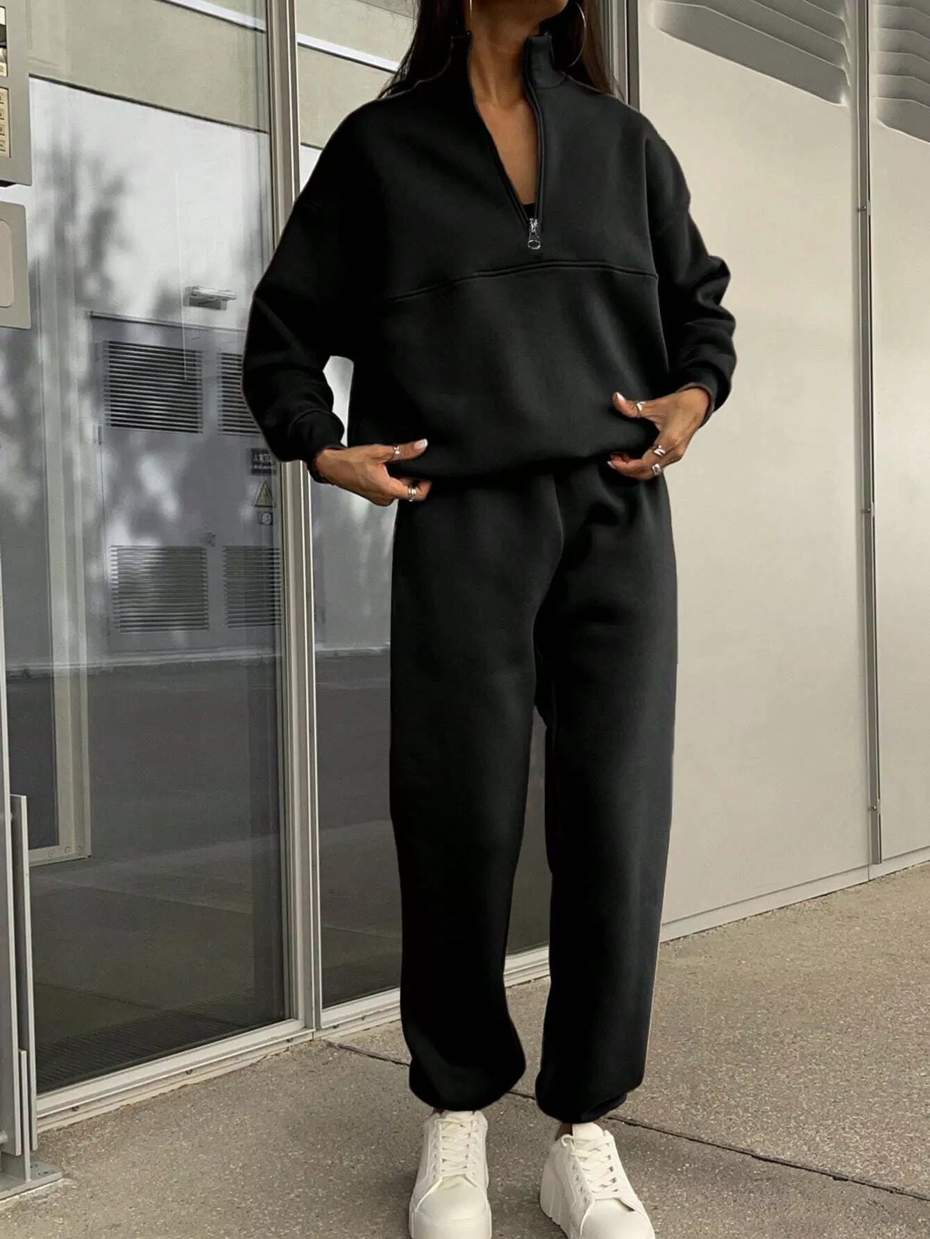Half Zip Sweatshirt and Pants Set - Image 5