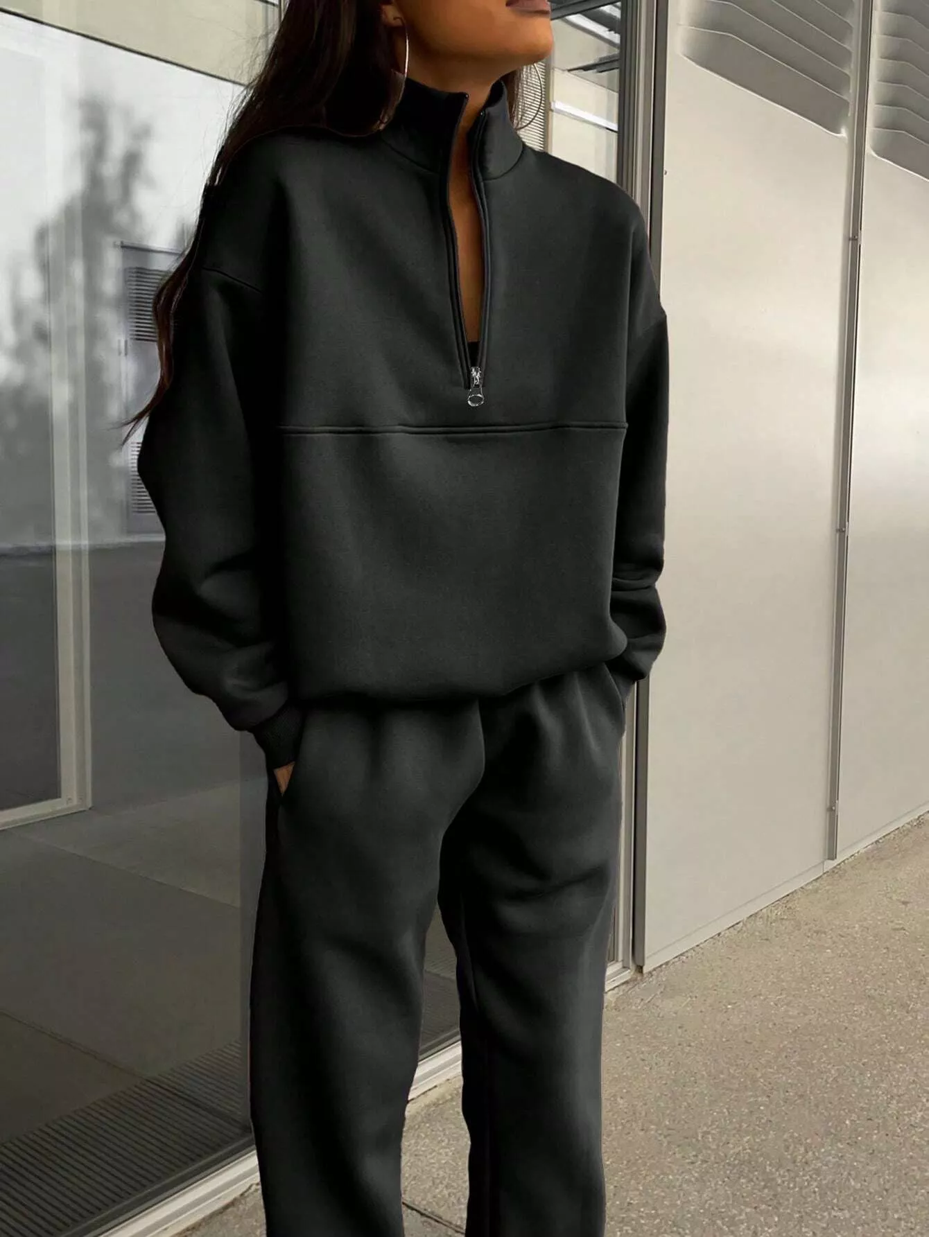 Half Zip Sweatshirt and Pants Set - Image 7