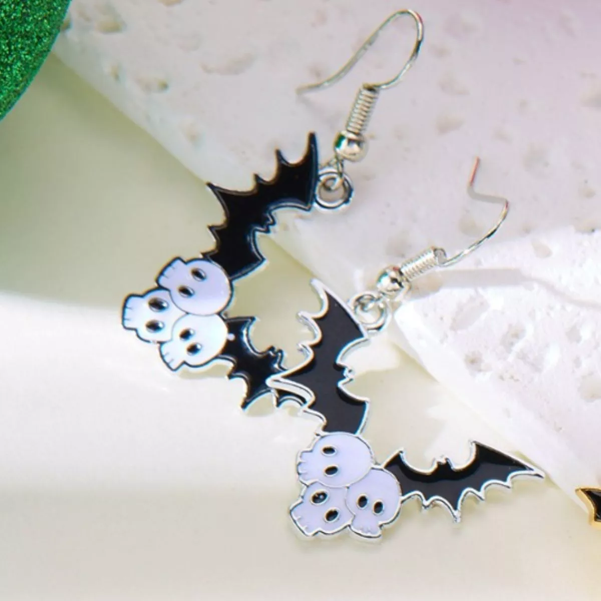 Halloween Bat Drop Earrings - Image 2