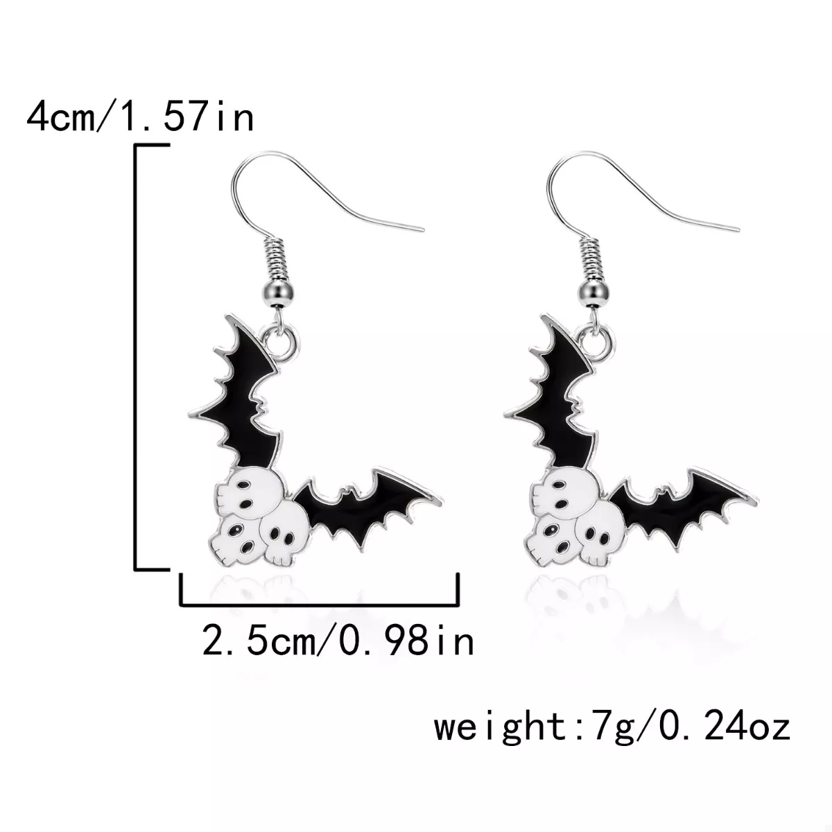 Halloween Bat Drop Earrings - Image 5