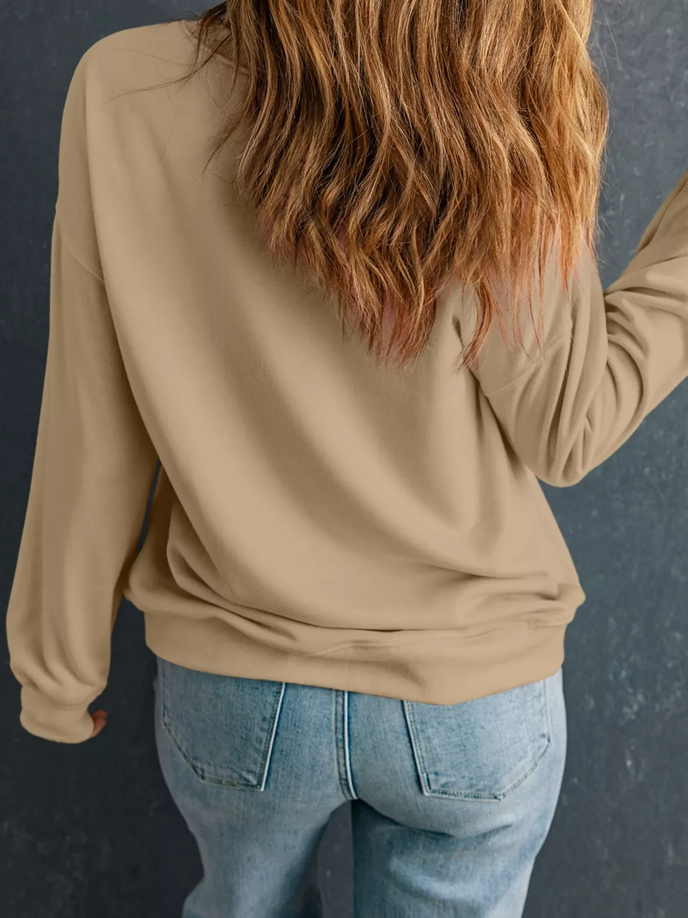 Halloween Ghost Graphic Drop Shoulder Sweatshirt - Image 3