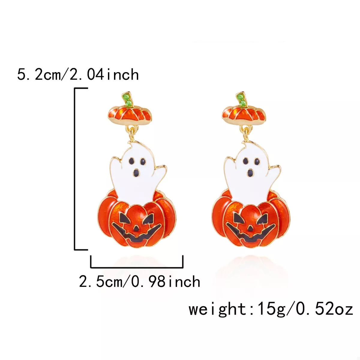 Halloween Ghost Pumpkin Dangle Earrings - Image 6