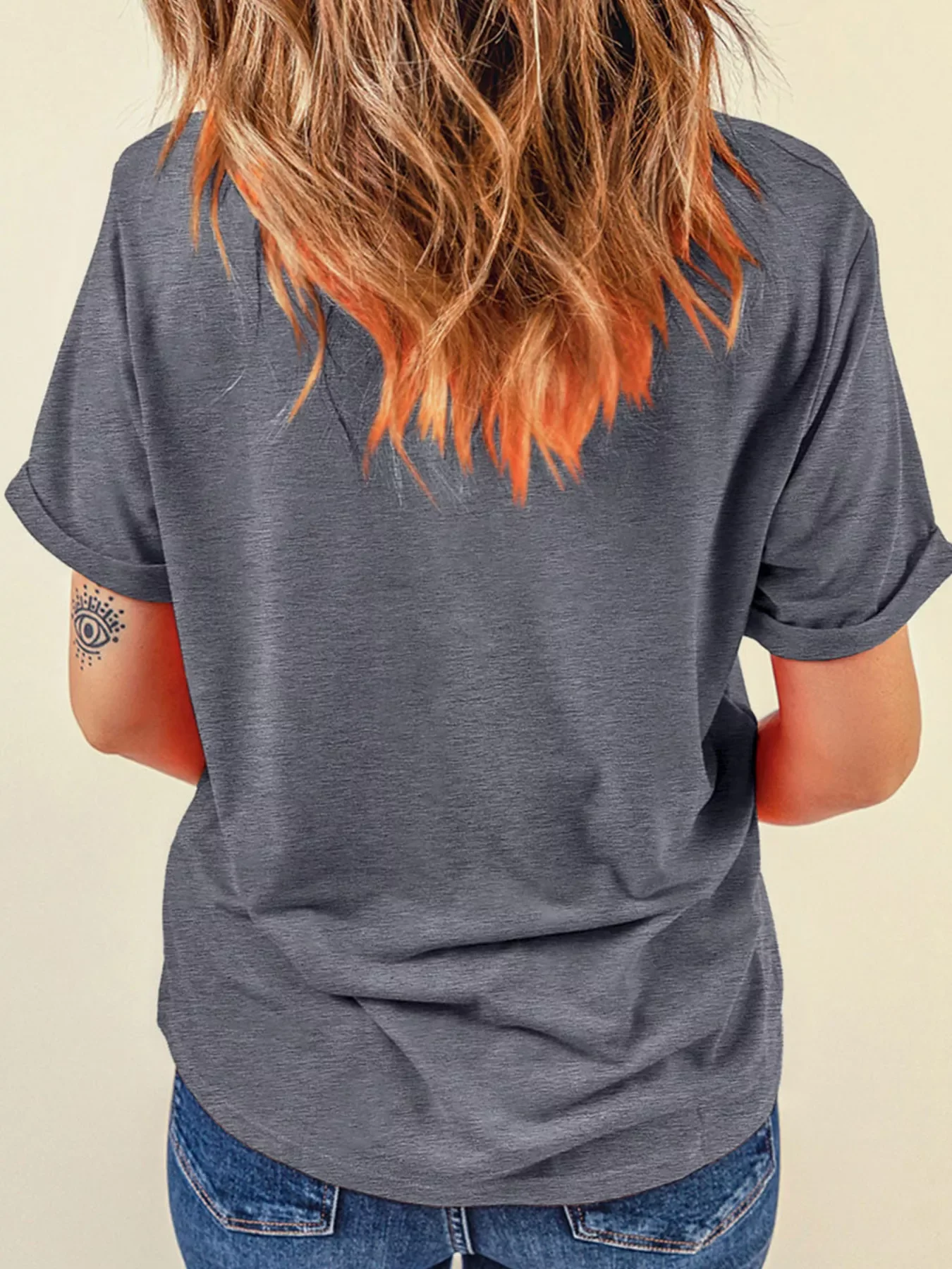 Halloween Ghost Round Neck Casual Tee - Image 3