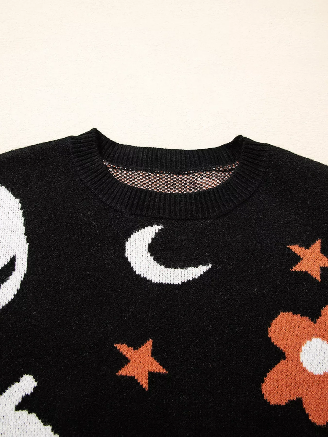 Halloween Gothic Pattern Long Sleeve Sweater - Image 4