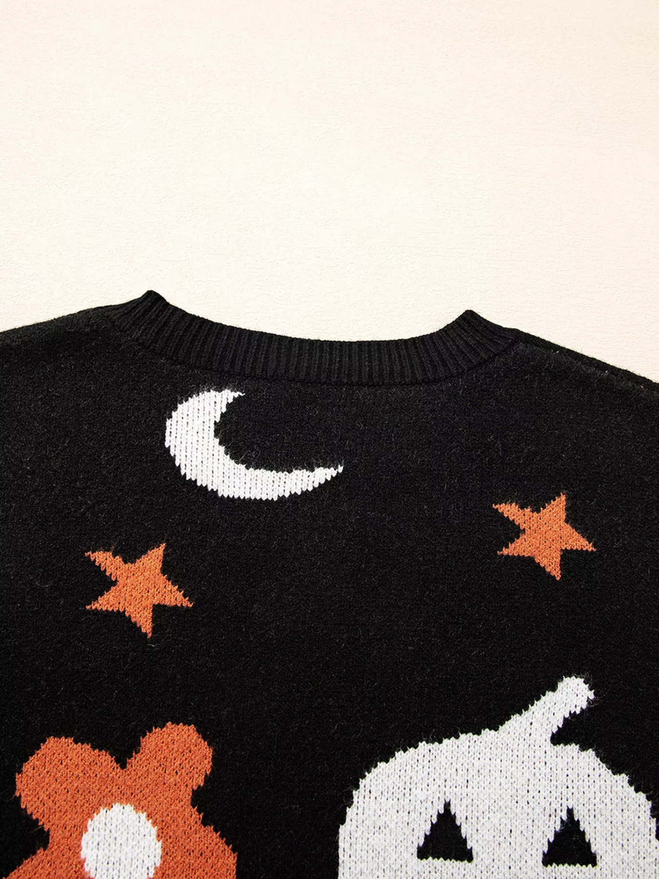 Halloween Gothic Pattern Long Sleeve Sweater - Image 5
