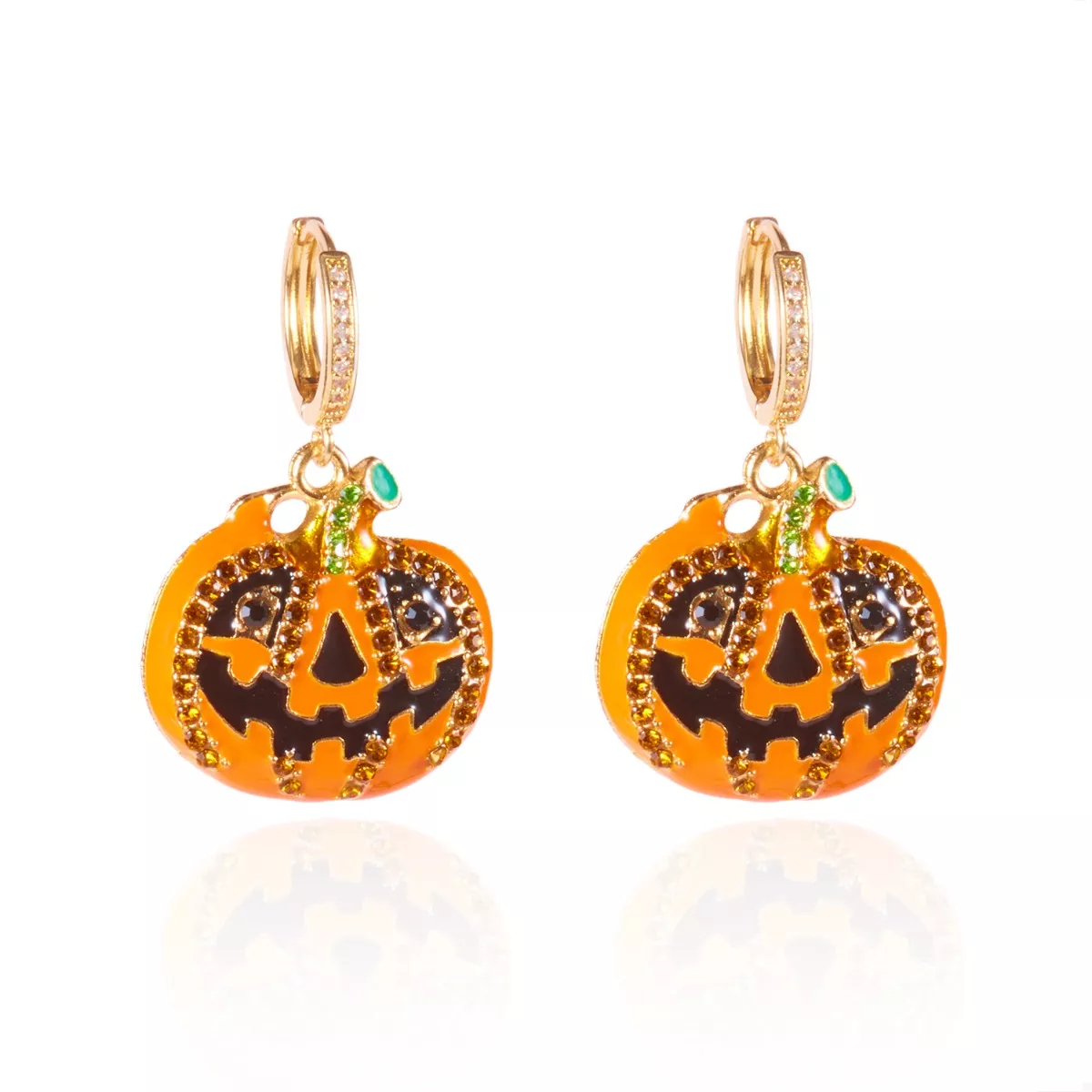 Halloween Pumpkin Drop Earrings - Image 7