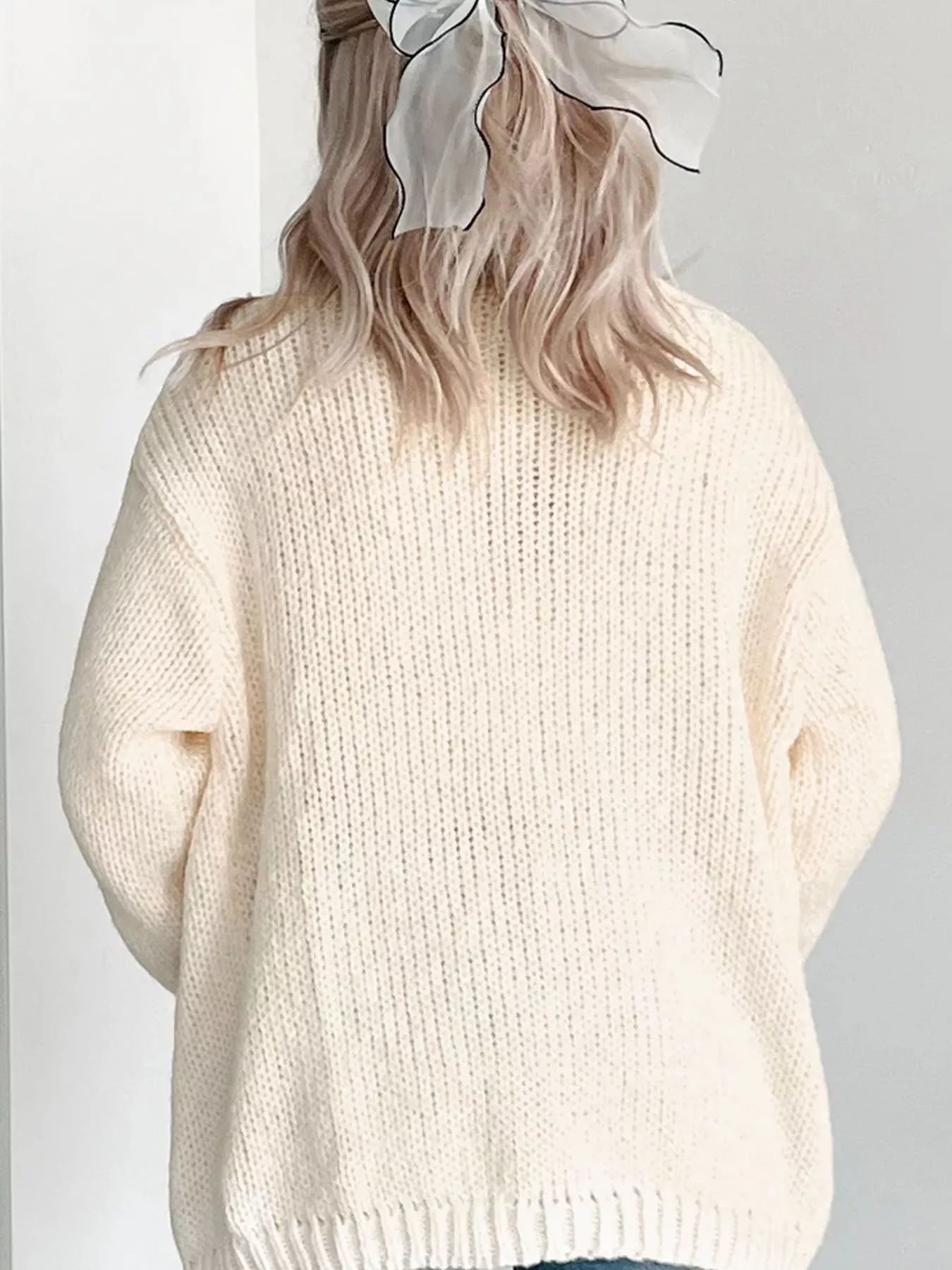 Halloween Pumpkin Embroidered Knit Cardigan - Image 2