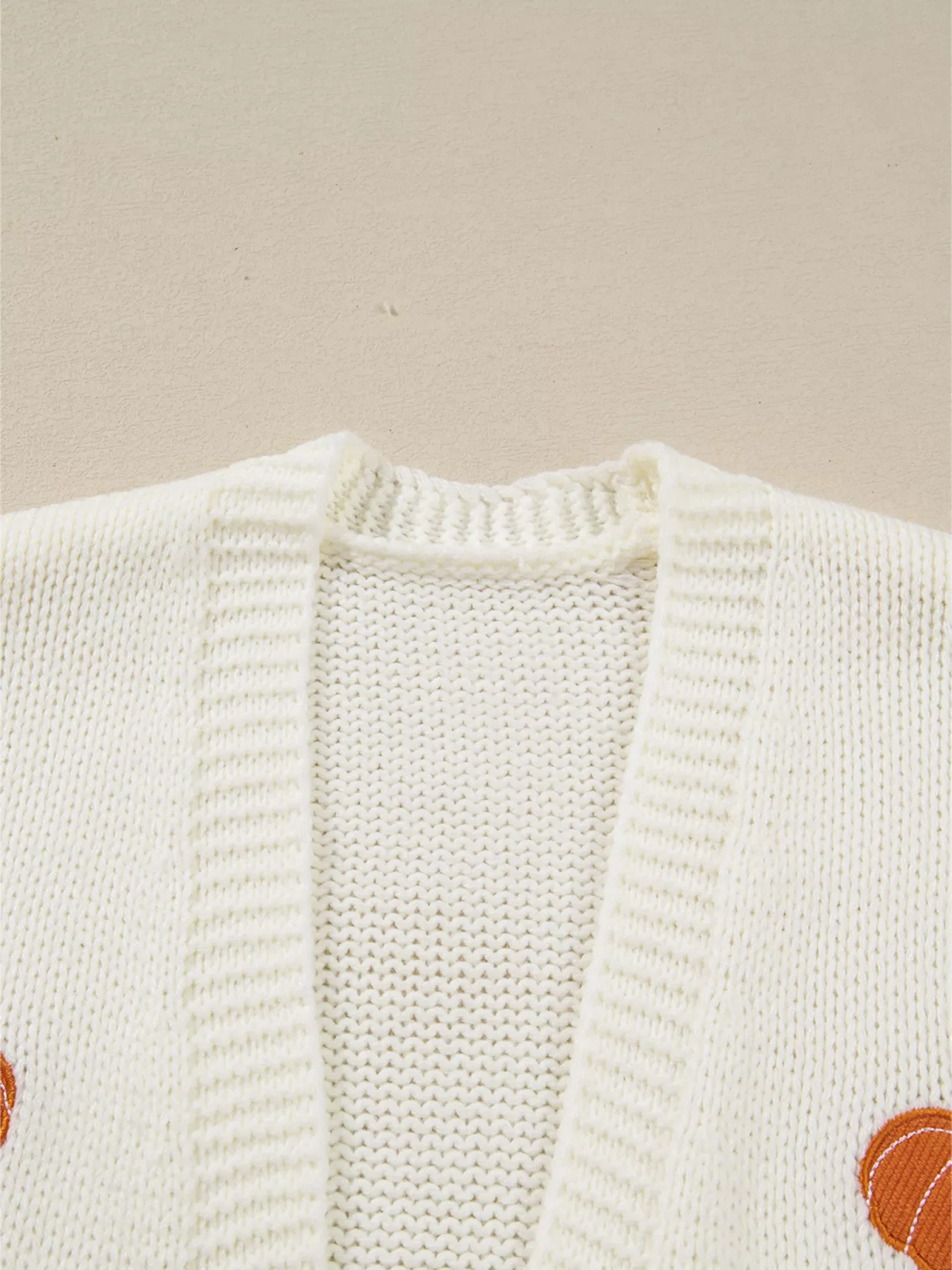 Halloween Pumpkin Embroidered Knit Cardigan - Image 6