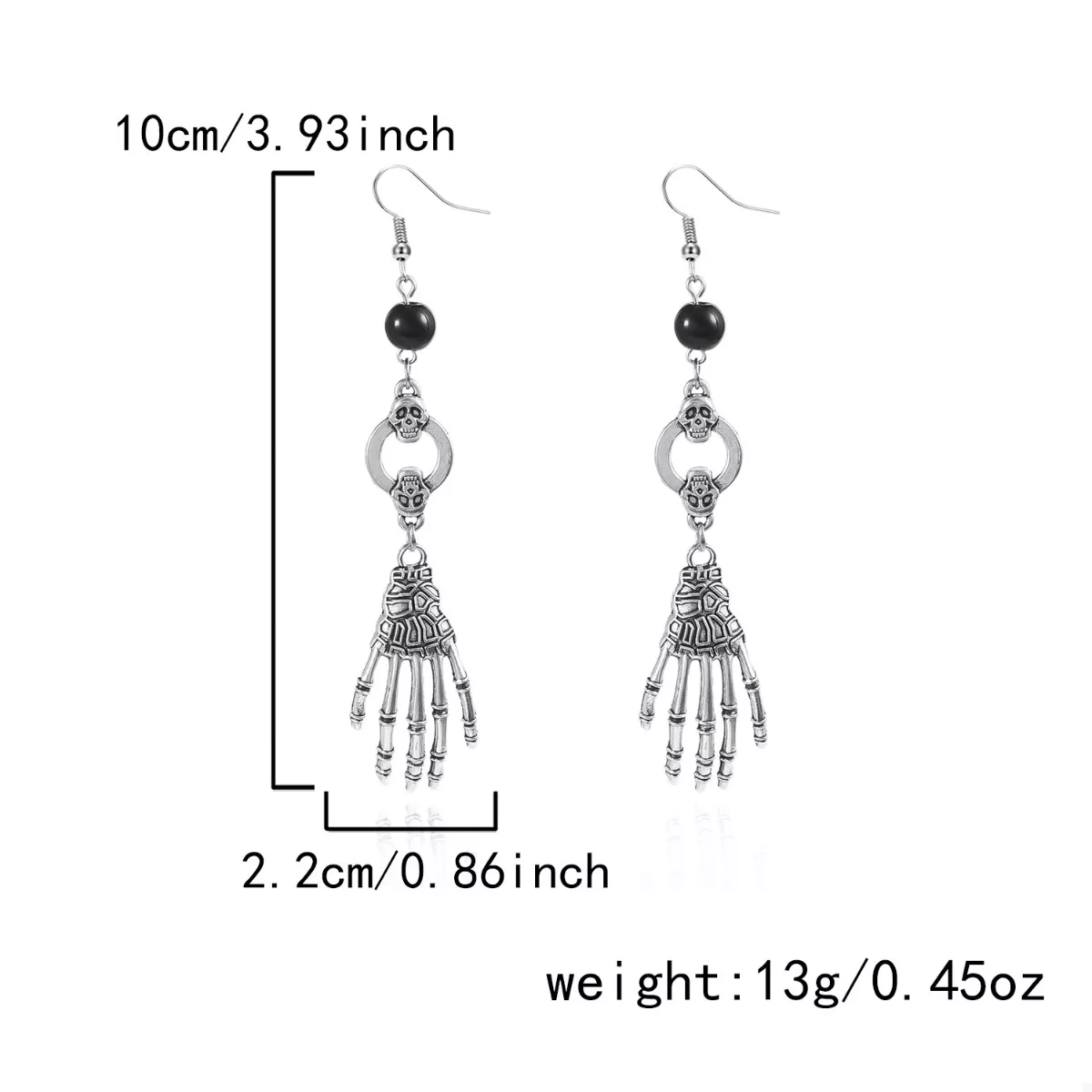 Halloween Skeleton Hand Drop Earrings - Image 6