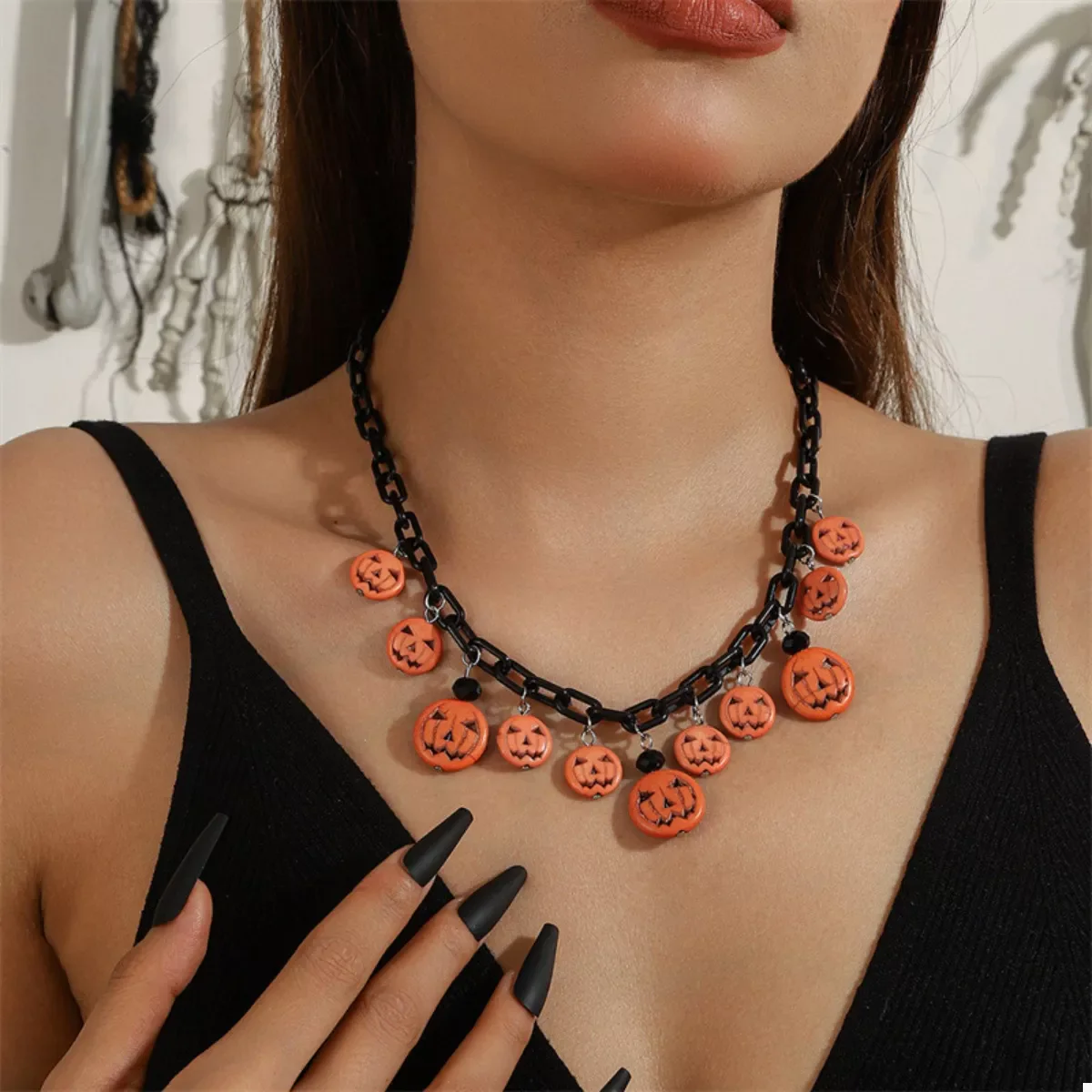Halloween Skull Ghost Charm Necklace - Image 5