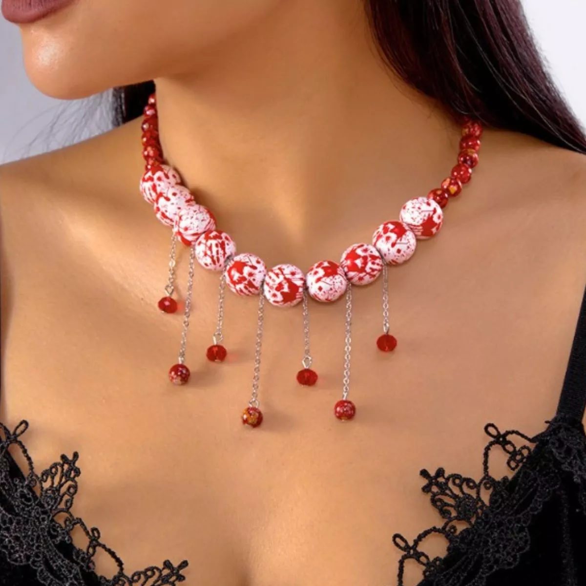 Halloween Theme Necklace with Dangling Beads - Image 2