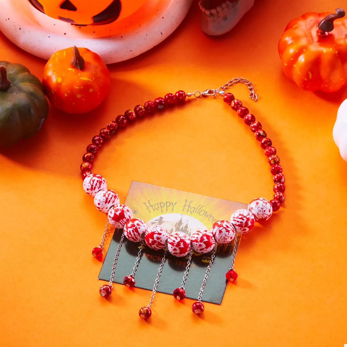 Halloween Theme Necklace with Dangling Beads - Image 3