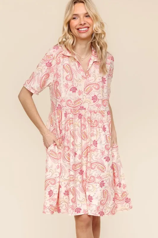 Haptics  Fit and Flare Paisley Print Knit Dress - Image 3