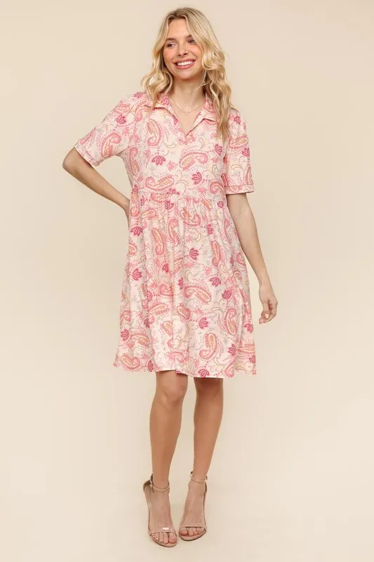 Haptics  Fit and Flare Paisley Print Knit Dress - Image 5