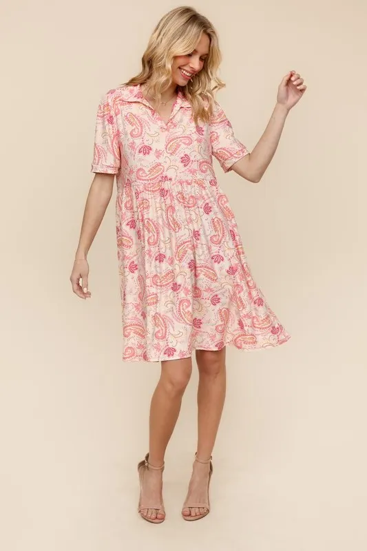 Haptics  Fit and Flare Paisley Print Knit Dress - Image 6