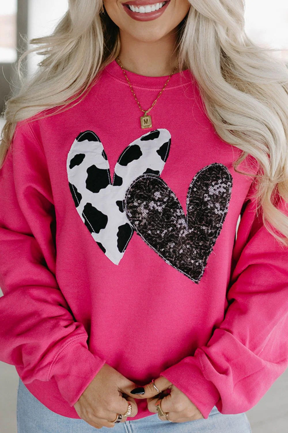 Heart Patch Long Sleeve Sweatshirt - Image 2