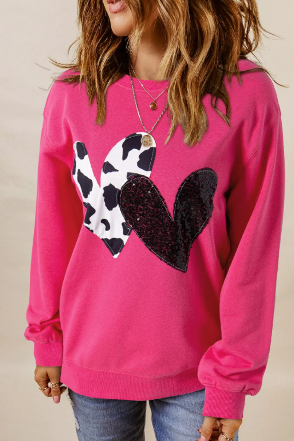 Heart Patch Long Sleeve Sweatshirt - Image 6