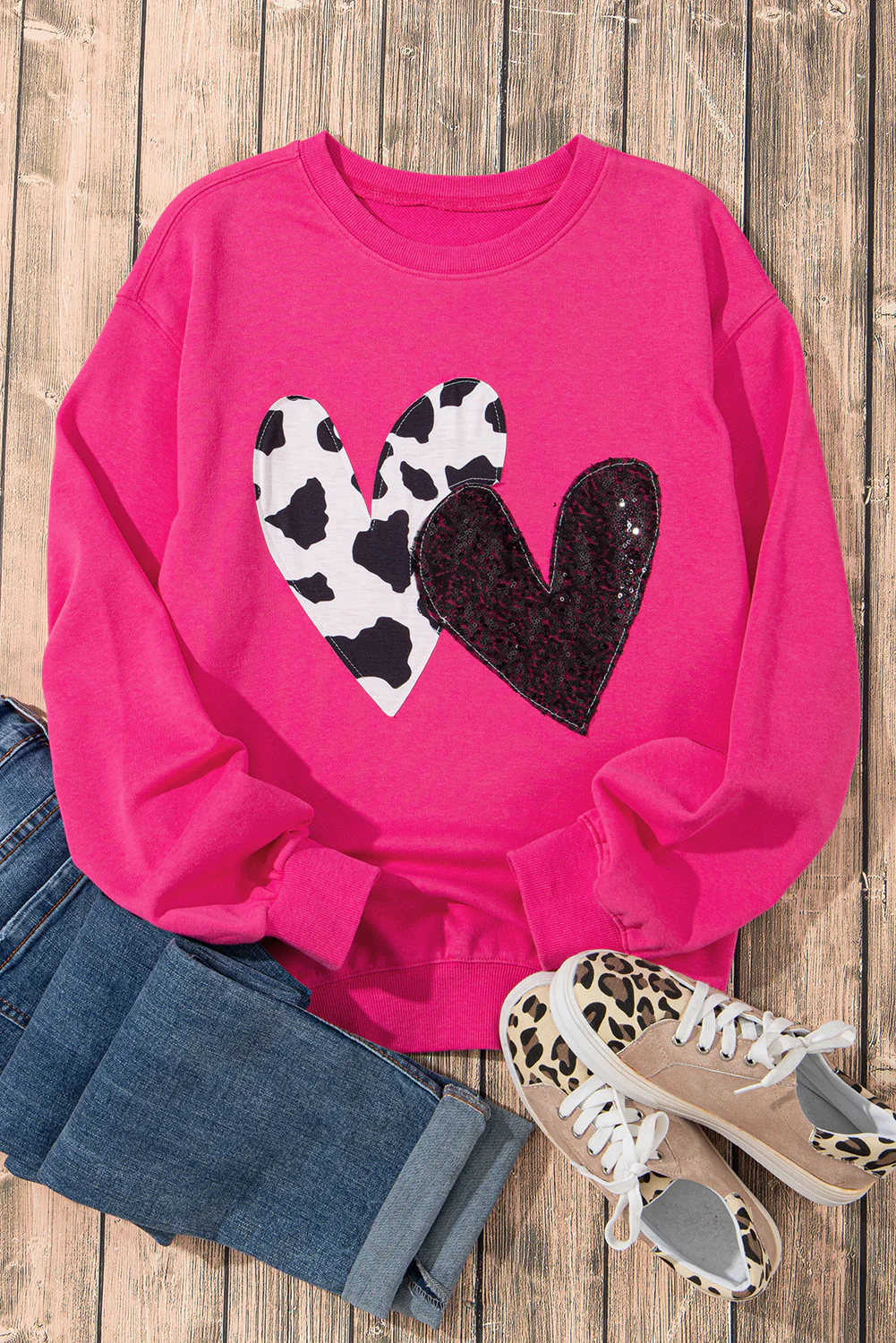 Heart Patch Long Sleeve Sweatshirt - Image 8