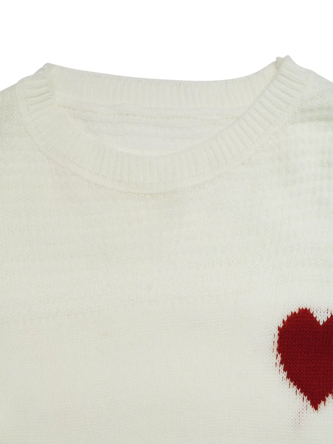 Heart Pattern Dropped Shoulder Sweater - Image 7