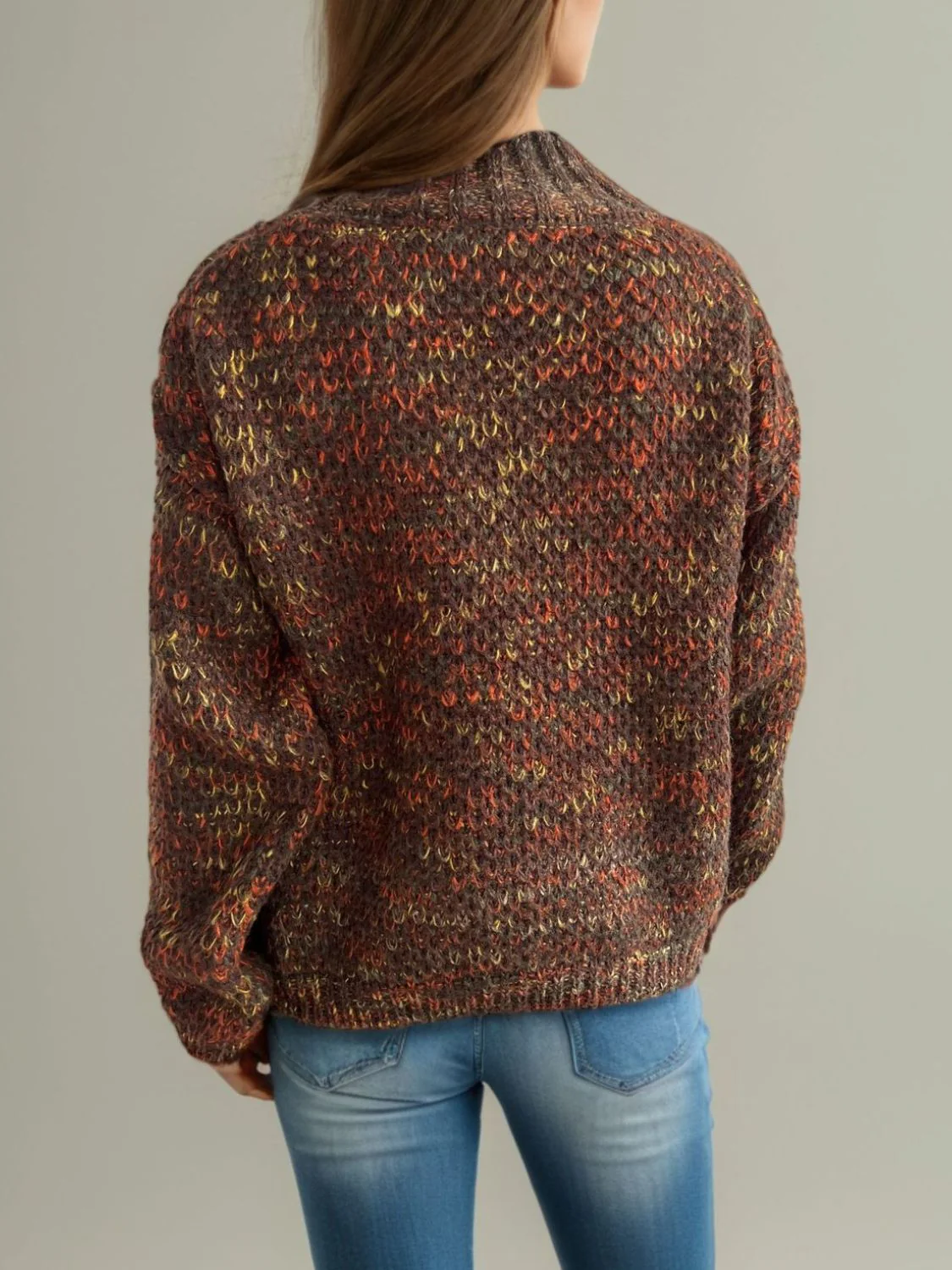 Heathered Turtleneck Dropped Shoulder Sweater - Image 14